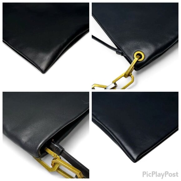 ALL SAINTS Bettina Leather Chain Shoulder Bag Black NWOT - Picture 14 of 16